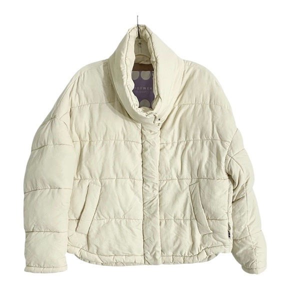 OOF Puffer Jacket Coat in Off White Nylon Size IT 44 / US 8 - Picture 7 of 13